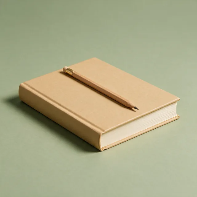 A closed hardcover field guide with a pencil across it