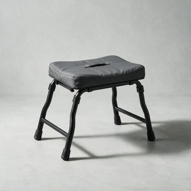 A folding garden kneeler with a padded top